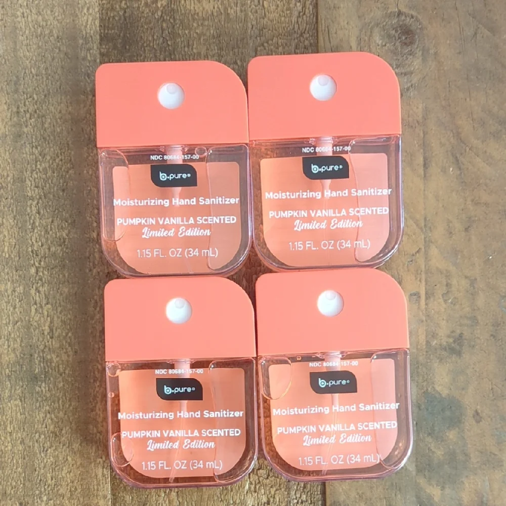 B-Pure Pumpkin Vanilla Hand Sanitizer Set Of 4 - Picture 1 of 1